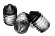 Cone Point Socket Set Screws, Nylon Patch, Black, Alloy