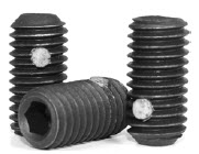 Cup Point Socket Set Screws, Nylon Pellet, Black, Alloy