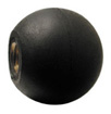 Rubber Ball Knob, Brass Insert