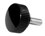 Knurled Knob, External Threaded Steel Zinc Plated