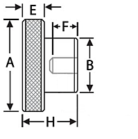 Steel - Knurled Control Knob - Reamed - Inch