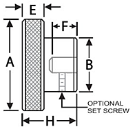 Steel - Knurled Control Knob - Reamed - Inch