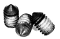 Cone Point Socket Set Screws, Nylon Patch, Black, Alloy