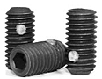 Cup Point Socket Set Screws, Nylon Pellet, Black, Alloy