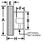 Steel - Knurled Control Knob - Reamed - Inch